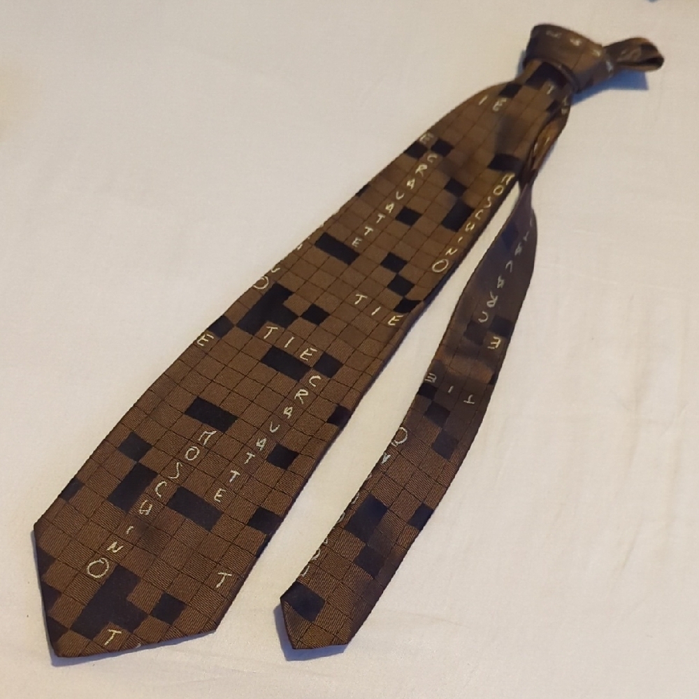 Moschino Brown/Black Crossword Tie